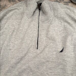 Nautica Men's Light Gray Zip-Up Sweater